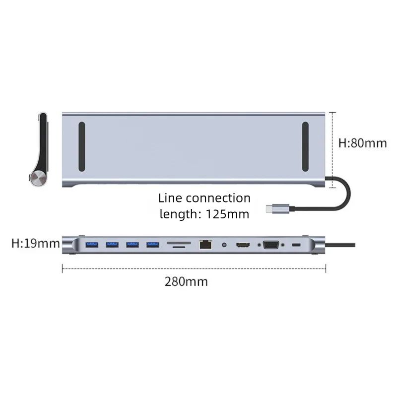 type-c-11-in-1-docking-station-usb-c-hub-with-hdmi-vga-100m-network-card-aux-sd-tf-reader-for-laptops