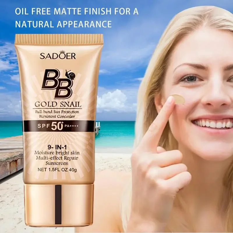 Spf50 Gold Schnecke Sonnencreme BB Creme White ning Foundation Concealer feuchtigkeit spendend lang anhaltende gleichmäßige Hautton Make-up Basis