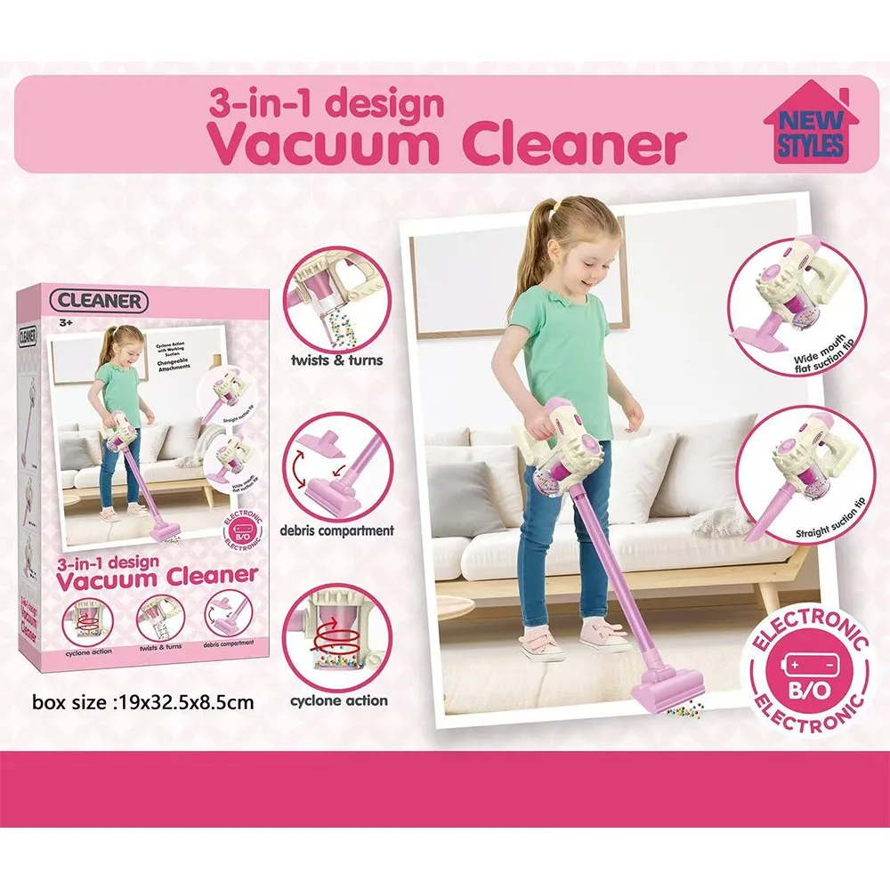 Realistisch 3-in-1 elektrisch stofzuigerspeelgoed Fantasiespel Trolley Huishouden Schoonmaken Speelgoed Simulatie Stofvanger Kinderen