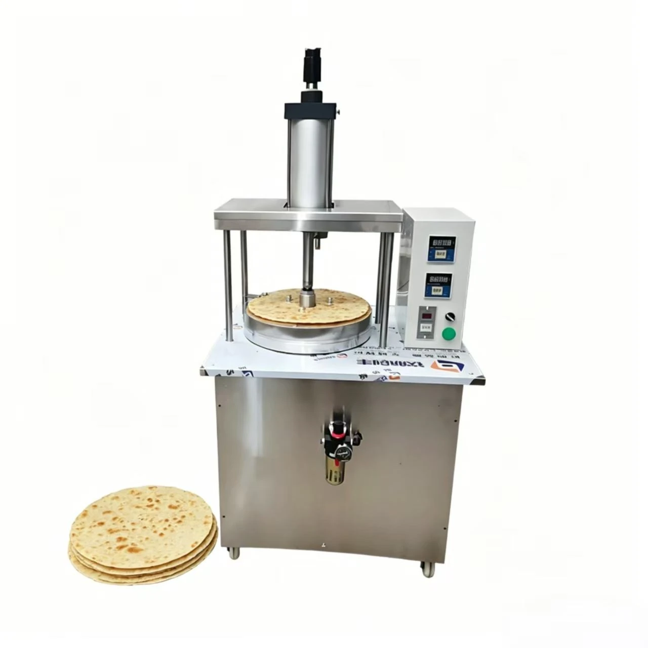 

Hot Selling Commercial Pneumatic Pancake Press, and Tortilla Making Machine with Stainless Steel Construction