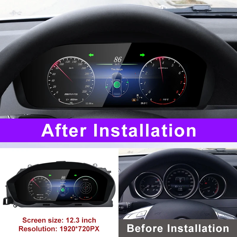 STWEI 2025 New Lcd Digital Dashboard Cluster Digital Speedometer for Mercedes C Class W204/GLC W204  NTG4.5