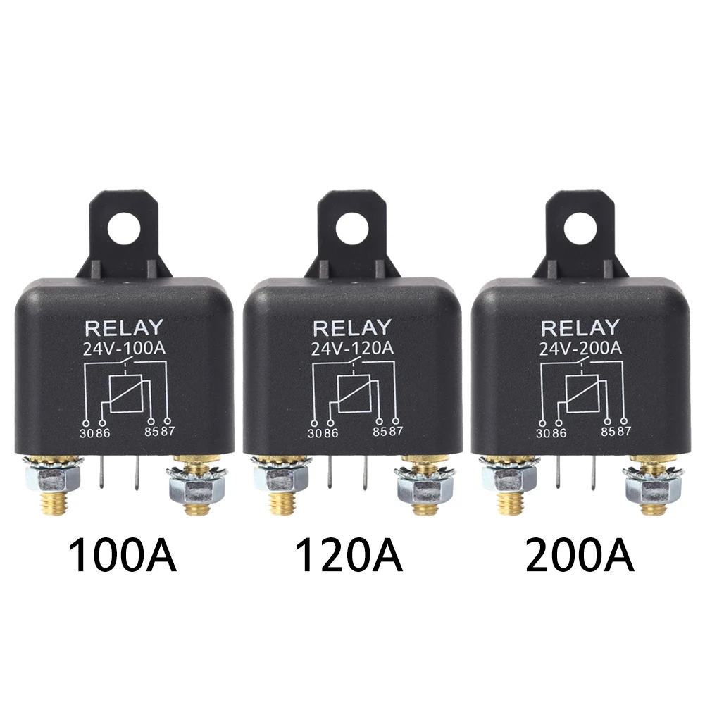 24V 100A/120A/200A High Current Relay 2.4W Starting Relay Continuous Type Heavy Current Start Relay Automotive Modular Relay