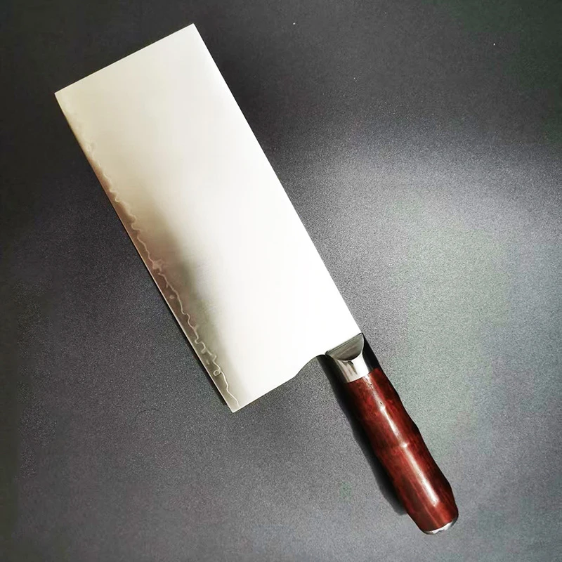 8 Inch Chinese Chef Knife Sanmai-gawari Steel 10Cr15CoMov Blade Wood Handle Slicing Cleaver Messer Kitchen Knife Cooking Tools