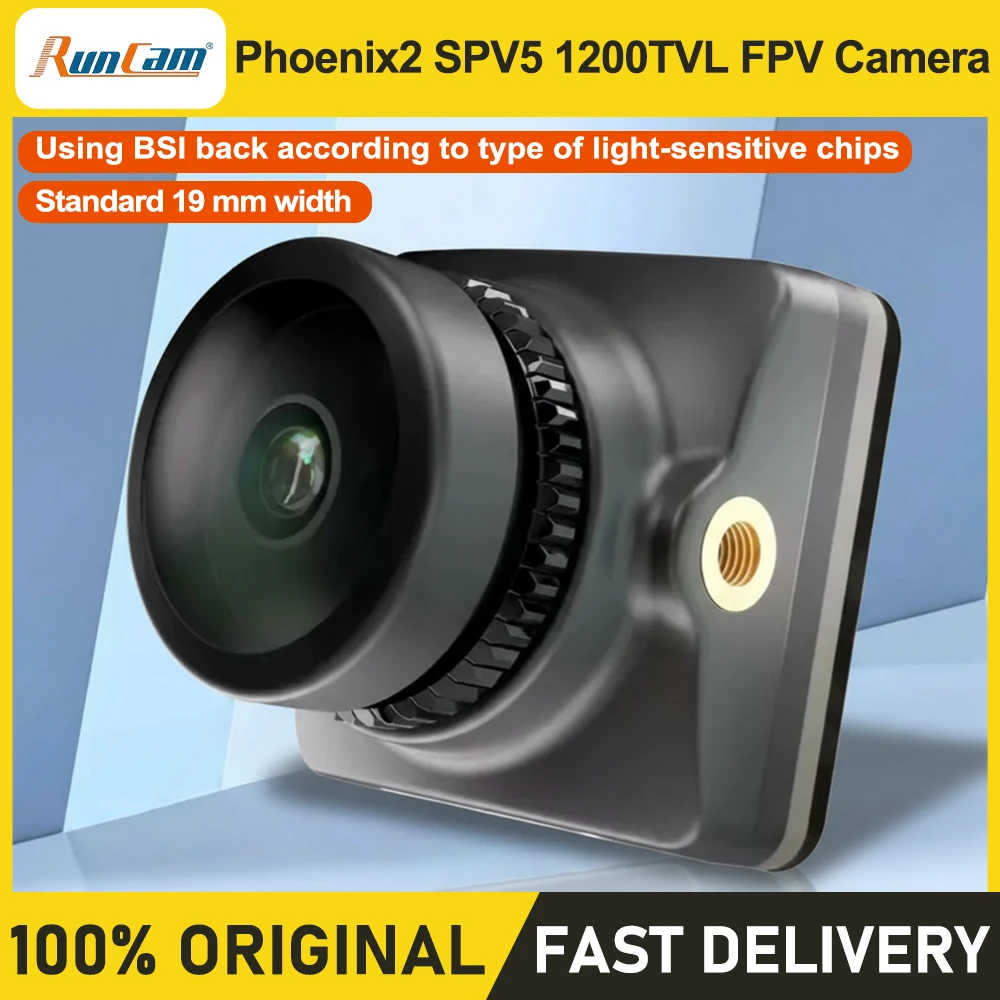 

RunCam Phoenix2 SP V5 1200TVL FPV-камера Стандартная ширина 19 мм Высококачественный объектив 6G 1/3 дюйма с датчиком с подсветкой для FPV
