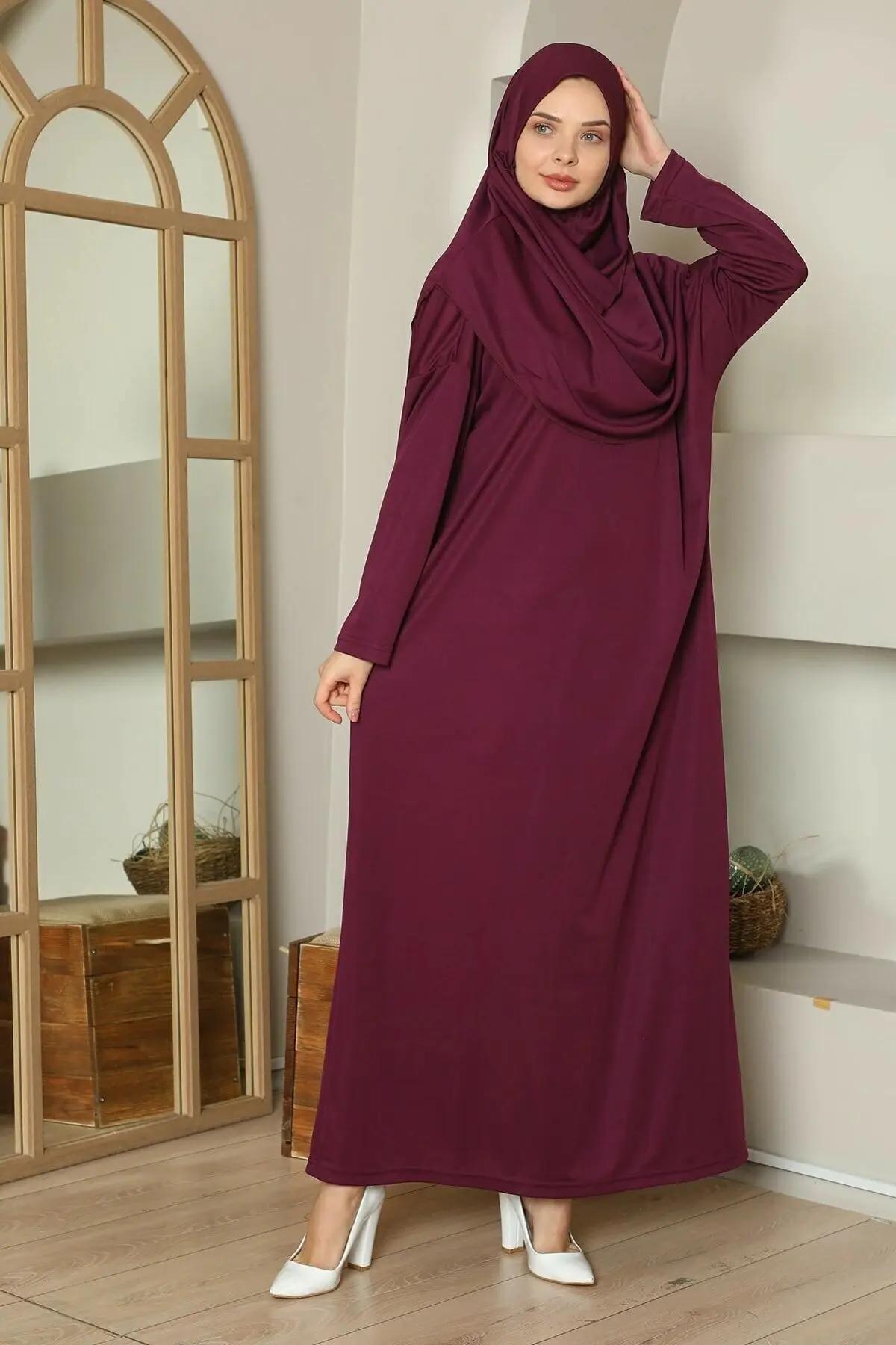 Turkey Muslim Prayer 6 Color Garment Dress Women Hijab Long Abaya Dresses Islamic Clothes Full Cover Traditional Ramadan