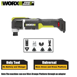 Worx Cordless Oscillating Multi-Tools WE696  Bare Tool 20v Max 18000T/min Swing Angle 3.6 Shock Absorbing Share 5pin Green&Kress