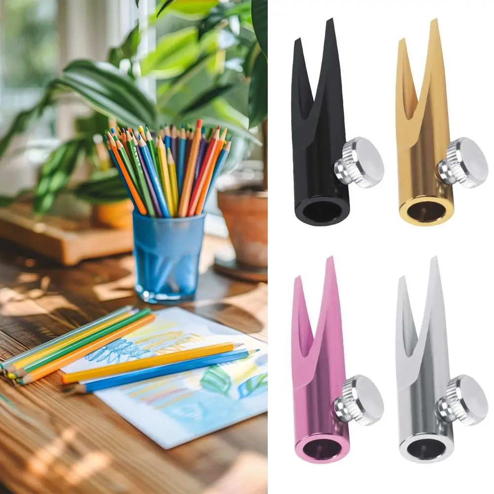 Metal Pencil Sharpening Assist Tool Adjustable Screw Firmly Fixing Eyebrow Pen Sharpening Tool Duckbill Brow Pen Sharper