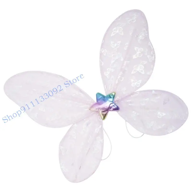 H9ED فراشة الجناح خلع الملابس زي تأثيري الجنيات الجناح هالوين الملاك الجناح الأميرة العروض الدعائم الاطفال البالغين #4