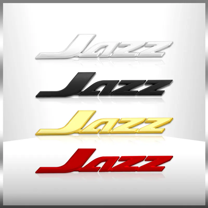 3D Car Styling For Jazz Chrome Metal Letter Logo Emblem Rear Trunk Badge Fender Sticker Car Body Decor Auto Accessories