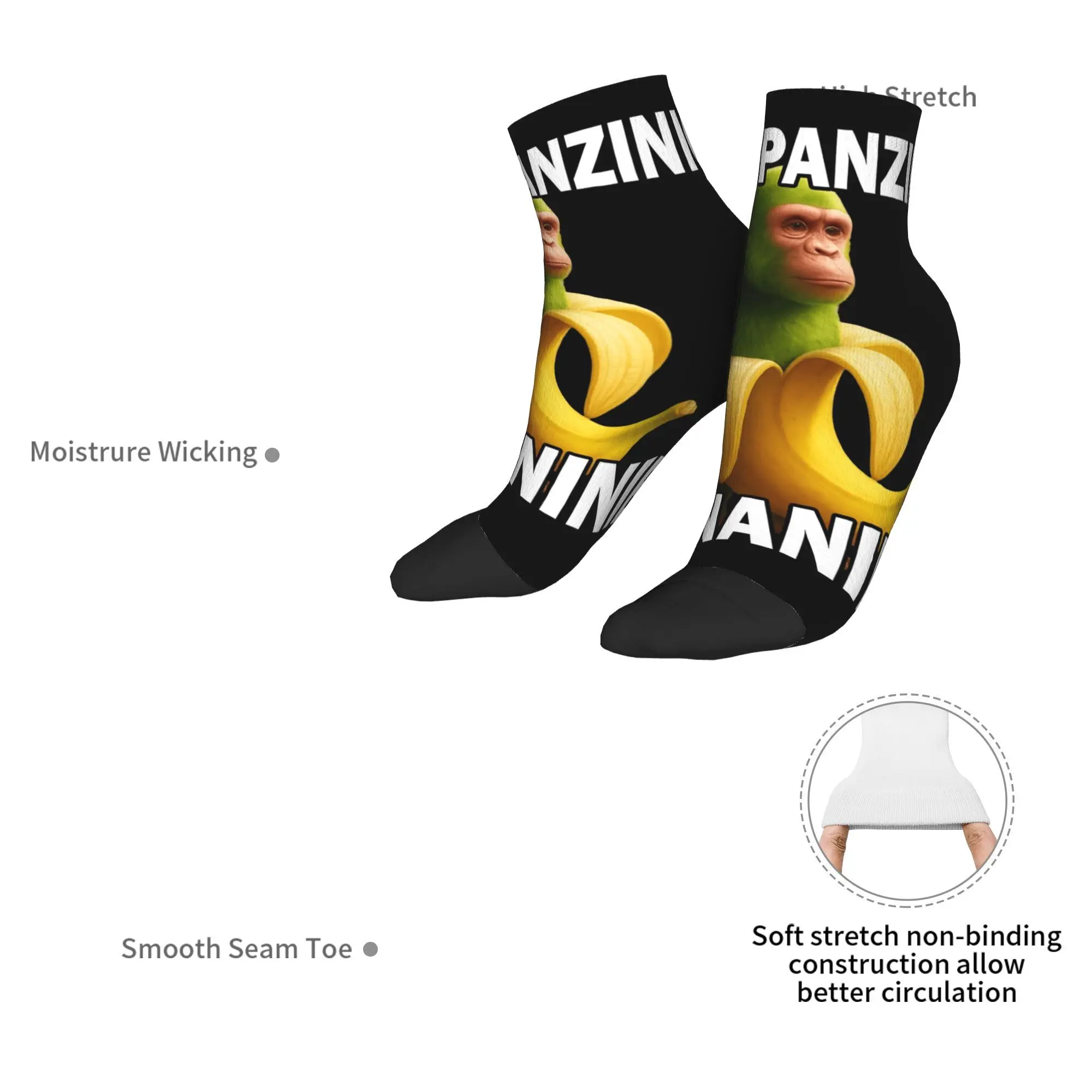 مضحك أنومالي الشمبانزي الموزي ميمي الكاحل الجوارب عدم الانزلاق جودة تسلق الجوارب للرجال الصيف القوطية المطبوعة جورب