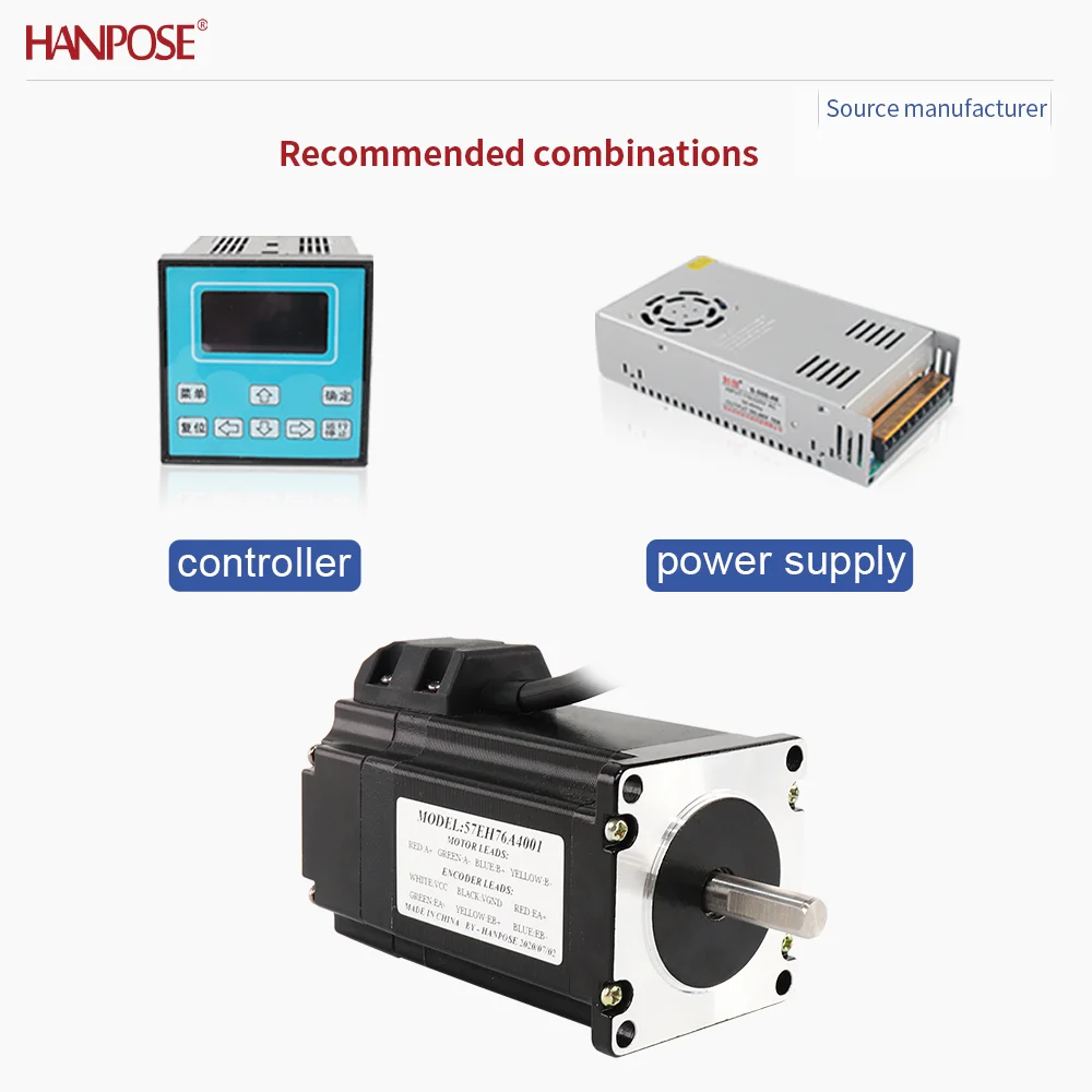 محرك متدرج ذو حلقة مغلقة NEMA17 57EH76A4001-CL57drive 4.0A 2.4V قراءة تنسيق في الوقت الحقيقي، بدون فقدان خطوة، تشغيل مستقر