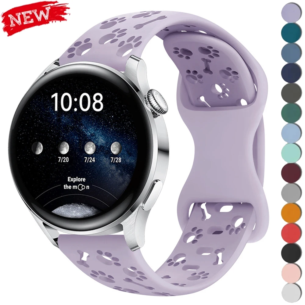 18mm 20mm 22mm Silikonarmband für Samsung Galaxy Watch 7 6 5 4 Classic 5Pro Active Silikonband für Huawei Watch 5 GT5 Pro 46mm