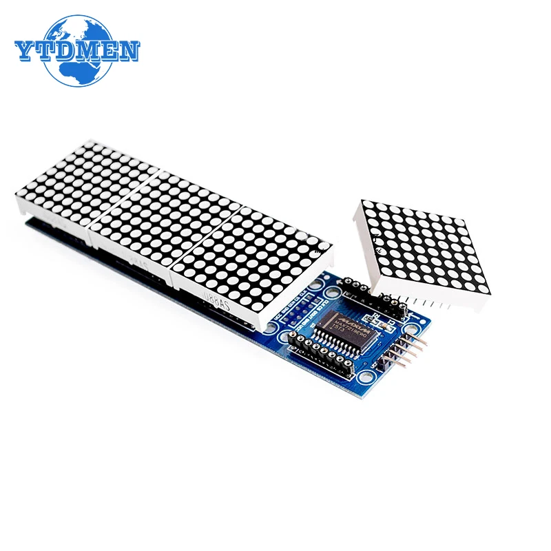 MAX7219 Dot Matrix Module 8*8 Common Cathode 5V Red / Green 4 in One LED Display with DuPont Wires Cable