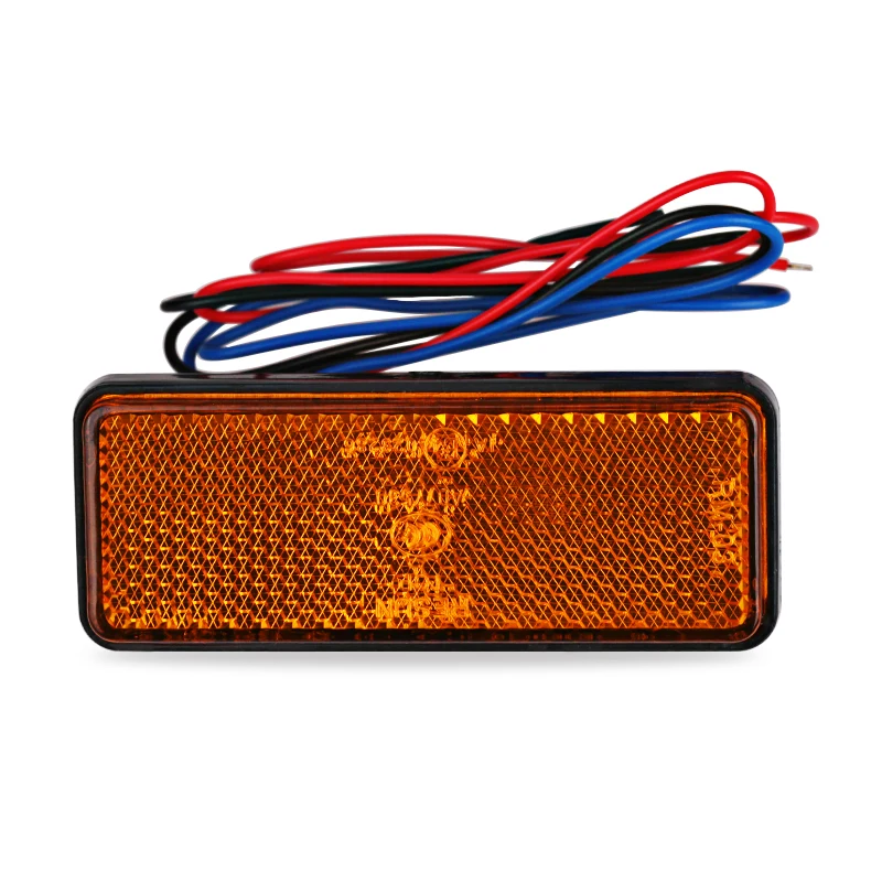 1PC 12V Red White Amber LED Reflector Rear Tail Brake Stop Warning Side Marker Light For Jeep Truck Trailer Motorcycle Scooter