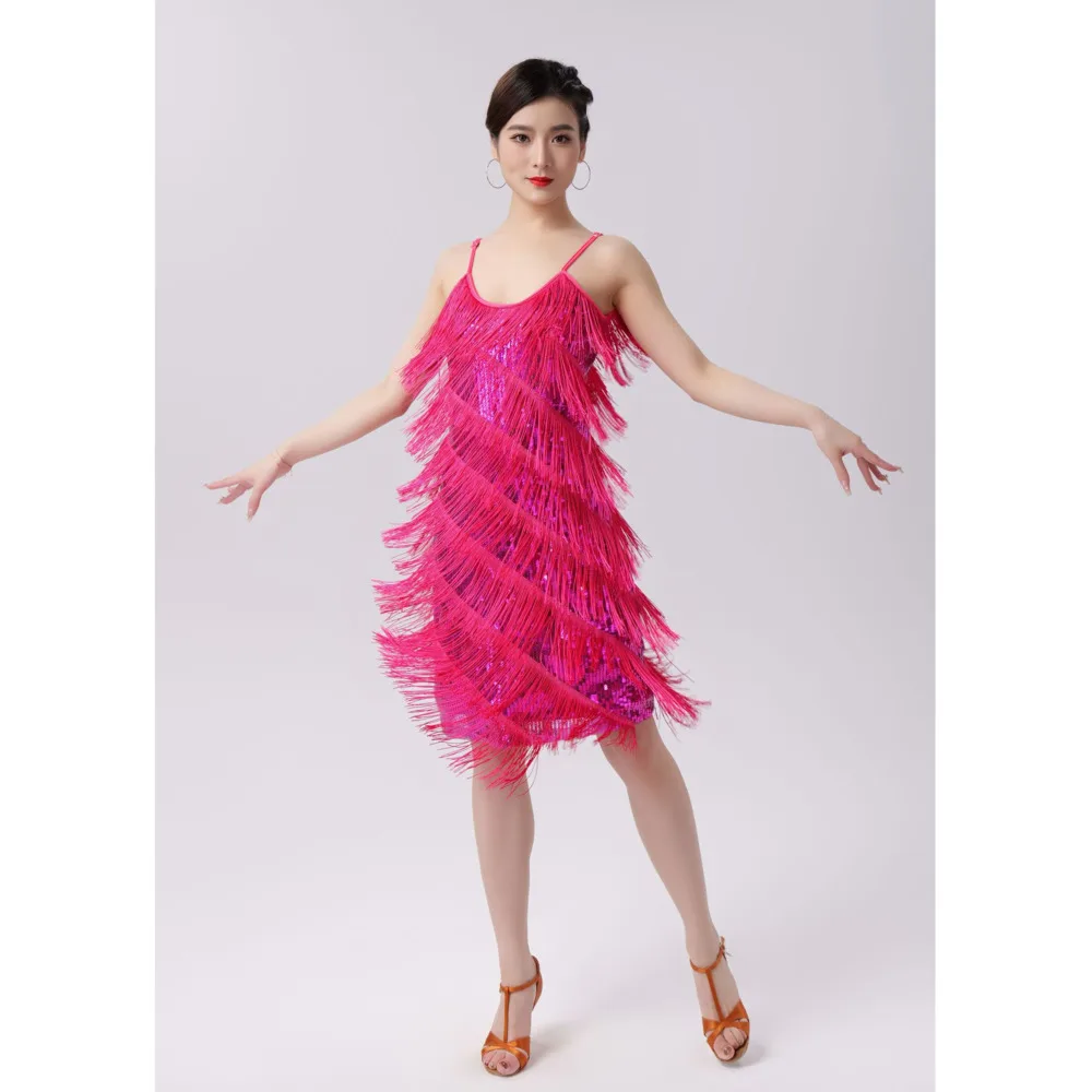 

Adult Latin dance Sequins Tassel Dress Dance Dress Party Dress Stage Performance Dress Competition Dress