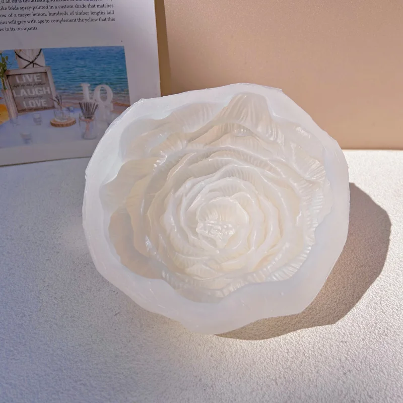 Large Size Peony Flower Mold 3D Peony Candle Silicone Mold Aromatherapy Soap