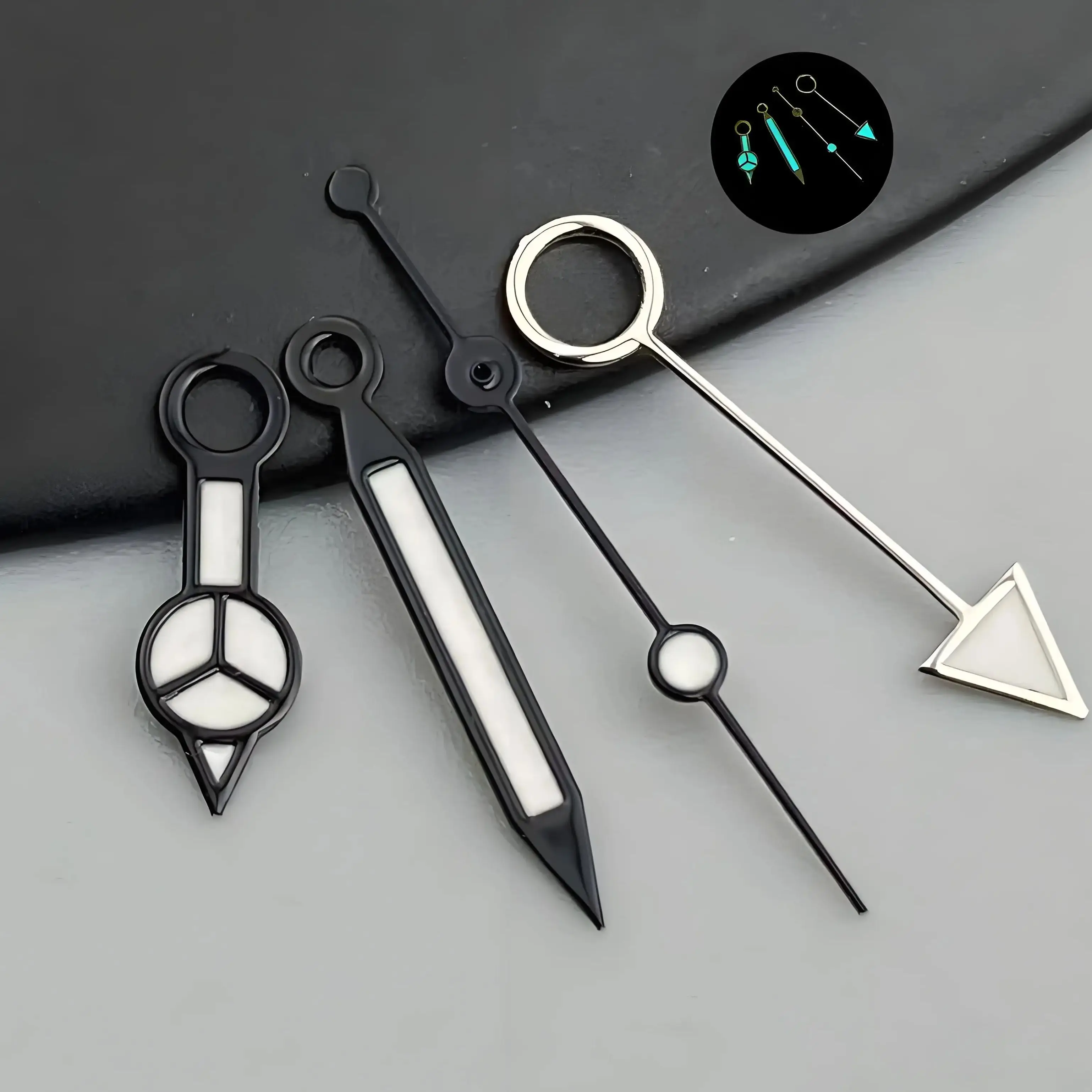 Wskazówki zegarka NH34 GMT Ice Blue Luminous Hands BGW9 Luminous Submariner Mercedes Diver Needles lub Seiko Watches Replacement Part