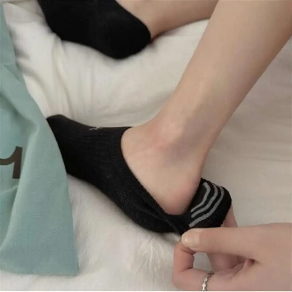 New Breathable Bowknot Socks Solid Color Y2K Boat Socks Anti-slip Thin Short Socks