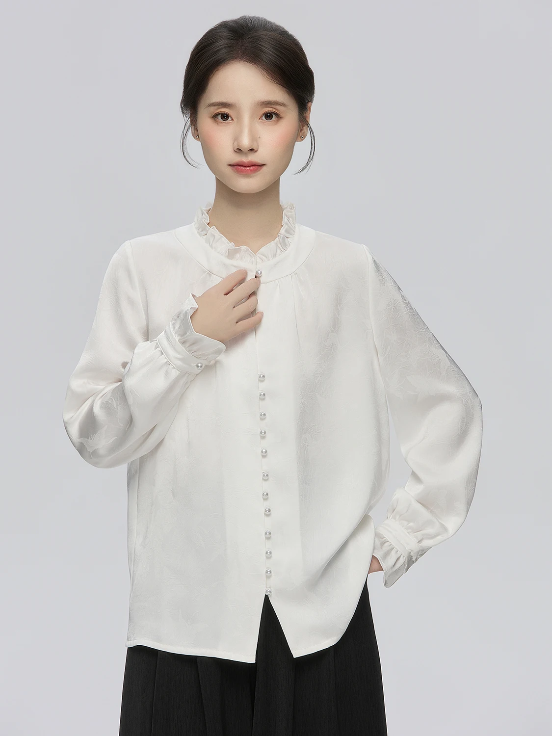 

Новый китайский Sle Ming Dynas White irt женский топ Hanfu Star River Han Song Rui Jin свободного покроя с длинным воротником-стойкой све