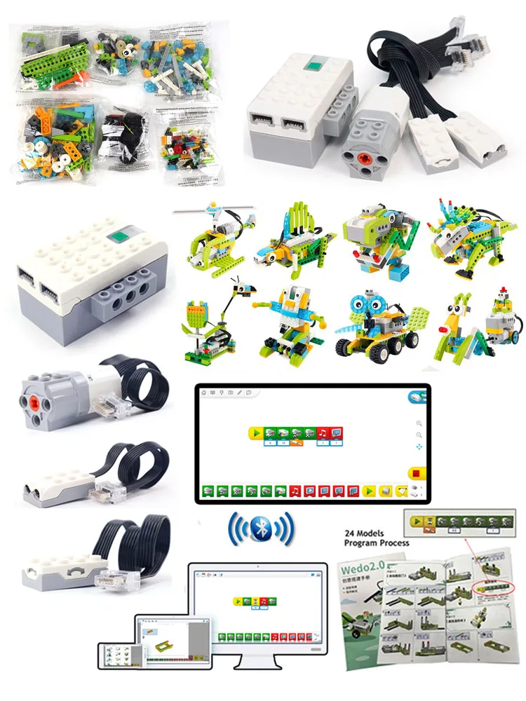 NIEUWE Upgrade 280-390 Stuks WeDo 2.0 Bricks Motoren Sensoren Smarthub fit Scratch 3.0 Robotics Bouw School Educatief Speelgoed - afbeelding 2