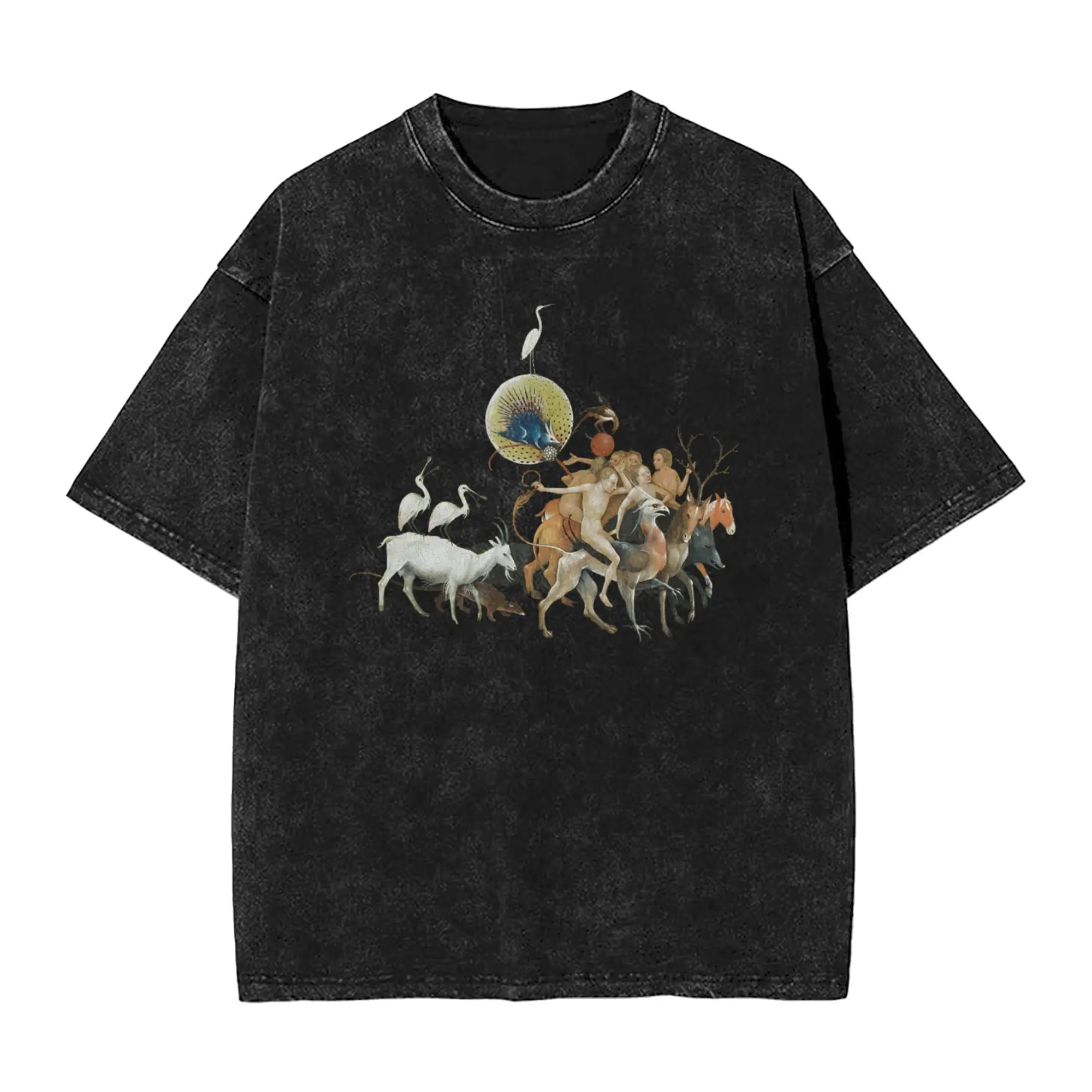 Men's Hieronymus Bosch The Garden of Earthly Delights T-Shirts  Tees Y2K Funny Short-Sleeved T-Shirt O Neck Tee Shirt Hot