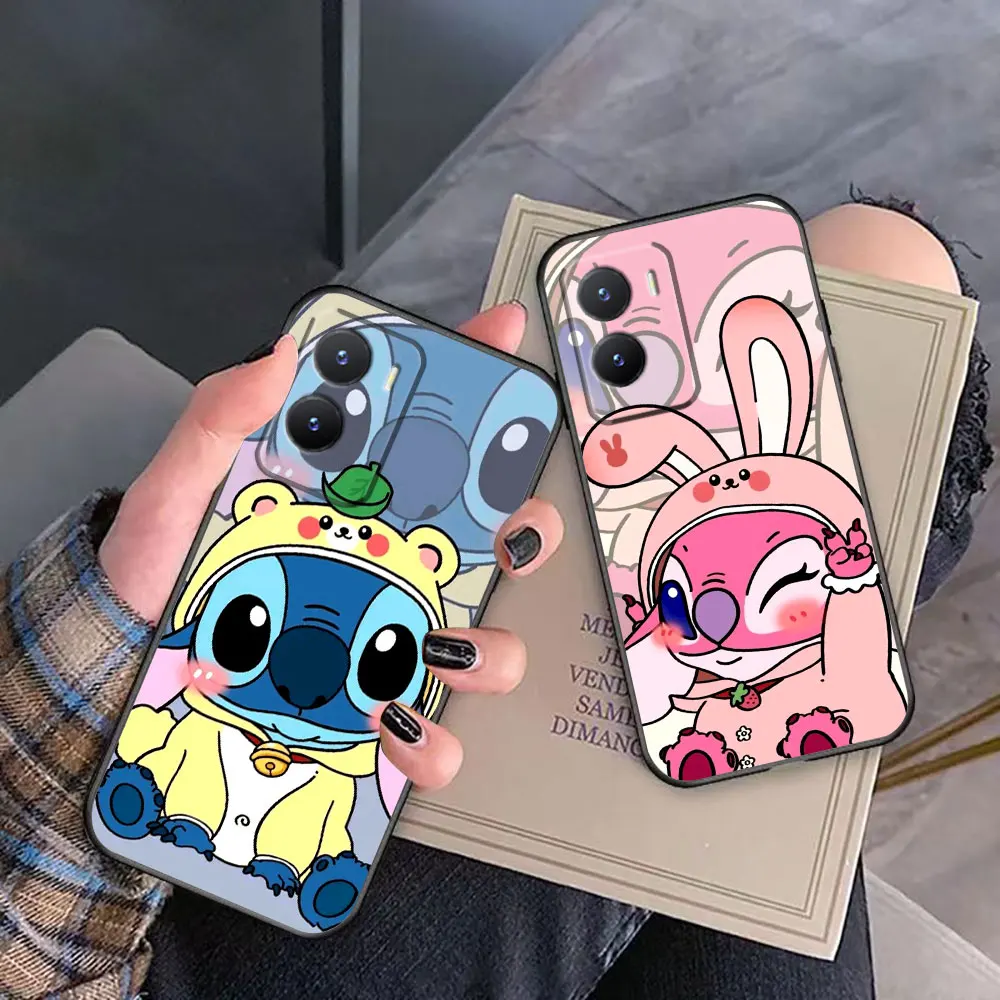 Disney Stitch Boy Angel Phone Case For VIVO Y100 Y93 Y78 Y77 Y76 Y72 Y50 Y51 Y36 Y35 Y28 Y27 Y22S Y21 Y20 Y17 Y17S Y16 Case Capa