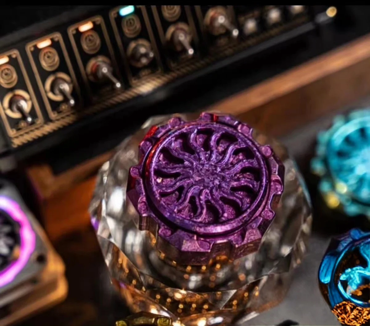 Used EDC Is Just Ice Crystal Titanium Engine, Purple, Brand New and Unopened, Fingertip Gyro Edc Metal Decompression Play