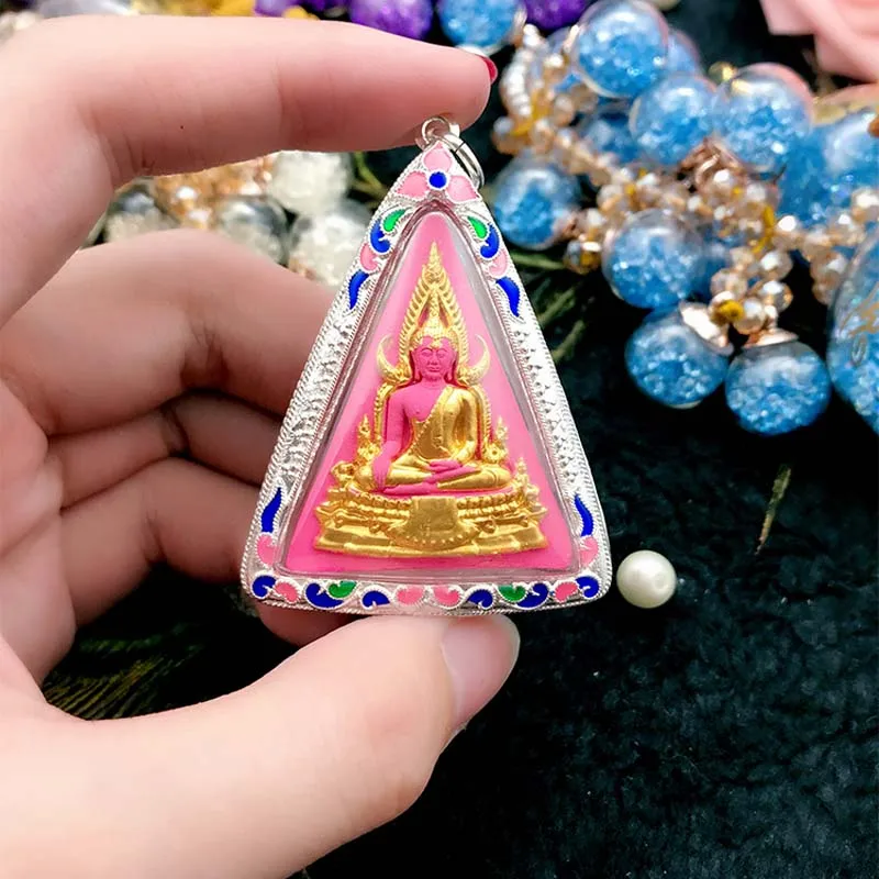 2023  Asia Thailand Woman girl good luck Success Buddha  Temple silver Amulet bless safe healthy all powerful talisman
