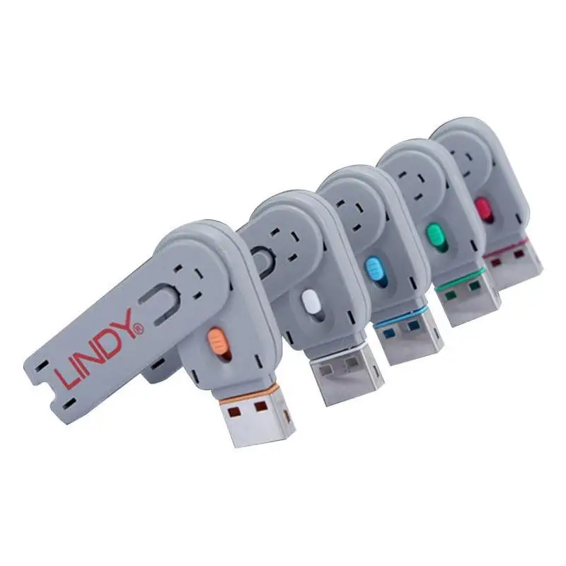 Laptop data protection USB port lock blockers USB key Lindy usb blocker