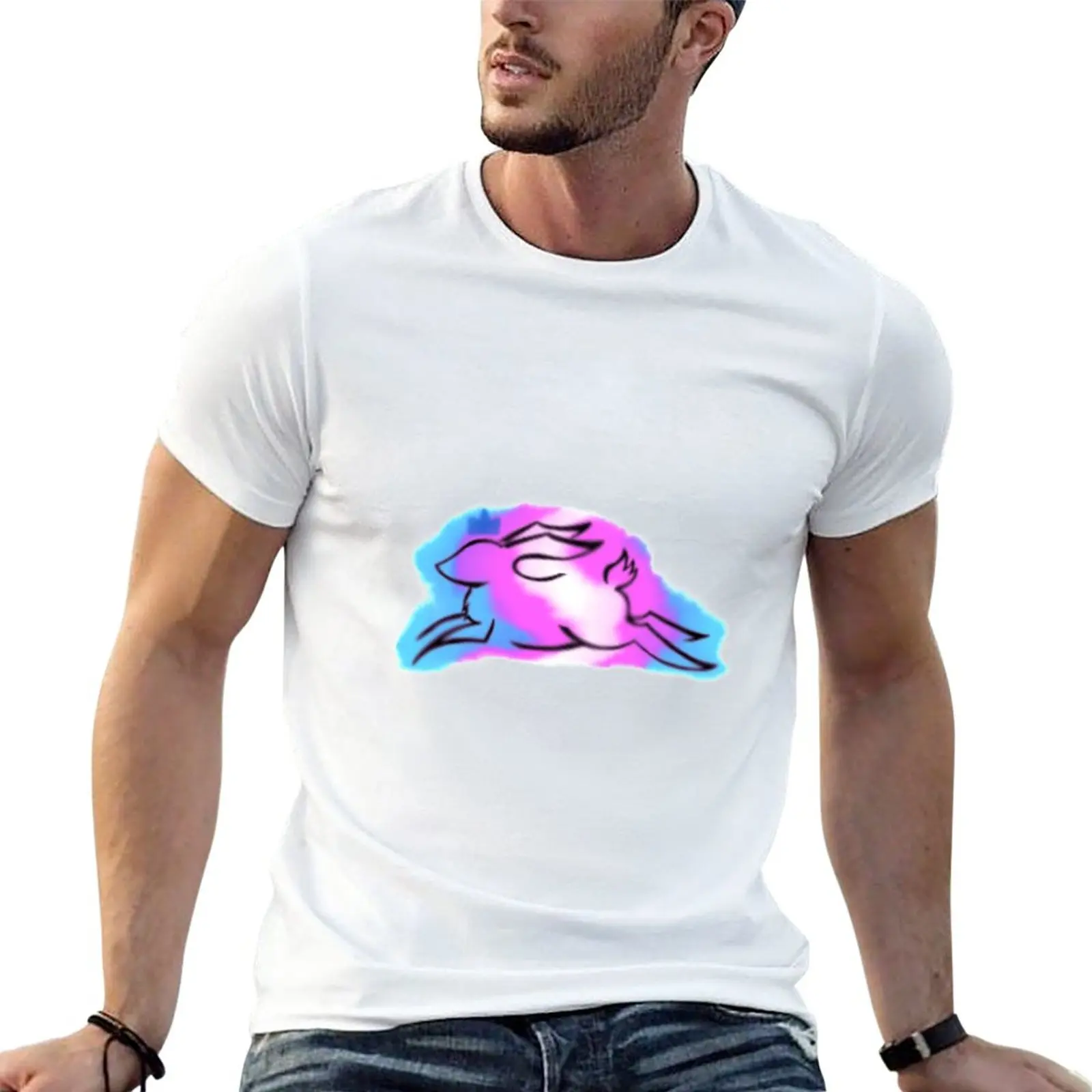 Transgender Pride Rabbit T-Shirt summer clothes aesthetic clothes customs men graphic t shirts