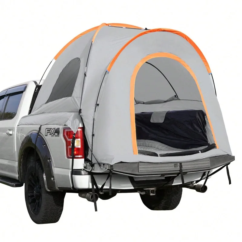 Truck Bed Tent, SUV Camping Tent, Pickup Truck Tent With Rain Layer And Carry Bag, Waterproof PU2000mm Double Layer Truck Tent For Camping, Accommodate 2-8 Person, For Camping Traveling Outdoor Activities, Rear Tent For Van Hatch Tailgate
