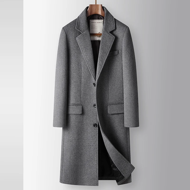 High-Quality Fashionable Men's Woolen Coat Stylish Versatile Business Casual Outdoor Jacket Trendy All-Match Outerwear