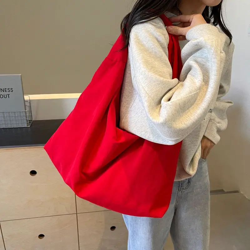 Lässige Nylon-Einkaufstasche für Damen, Handtasche, Umhängetasche mit Reißverschluss, langlebig, leicht zu reinigen, für Pendeln, Arbeit, Reisen, Arbeiten – Detail 7
