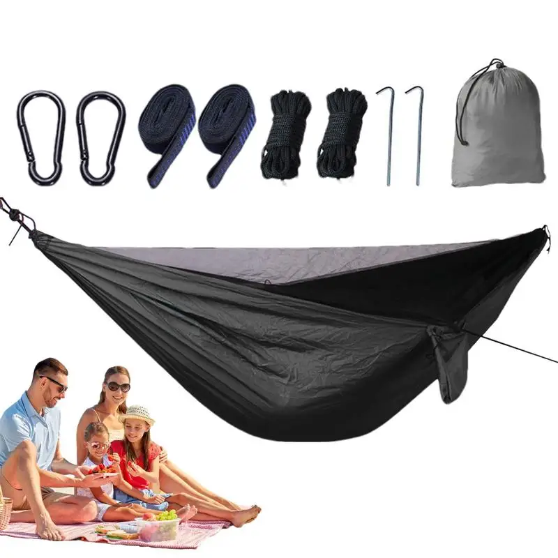 

Camping Hammock Breathable Mesh Travel Hammock Carabiner Included Camping Gear Foldable Hammock Net For Beach Travel Backpacking