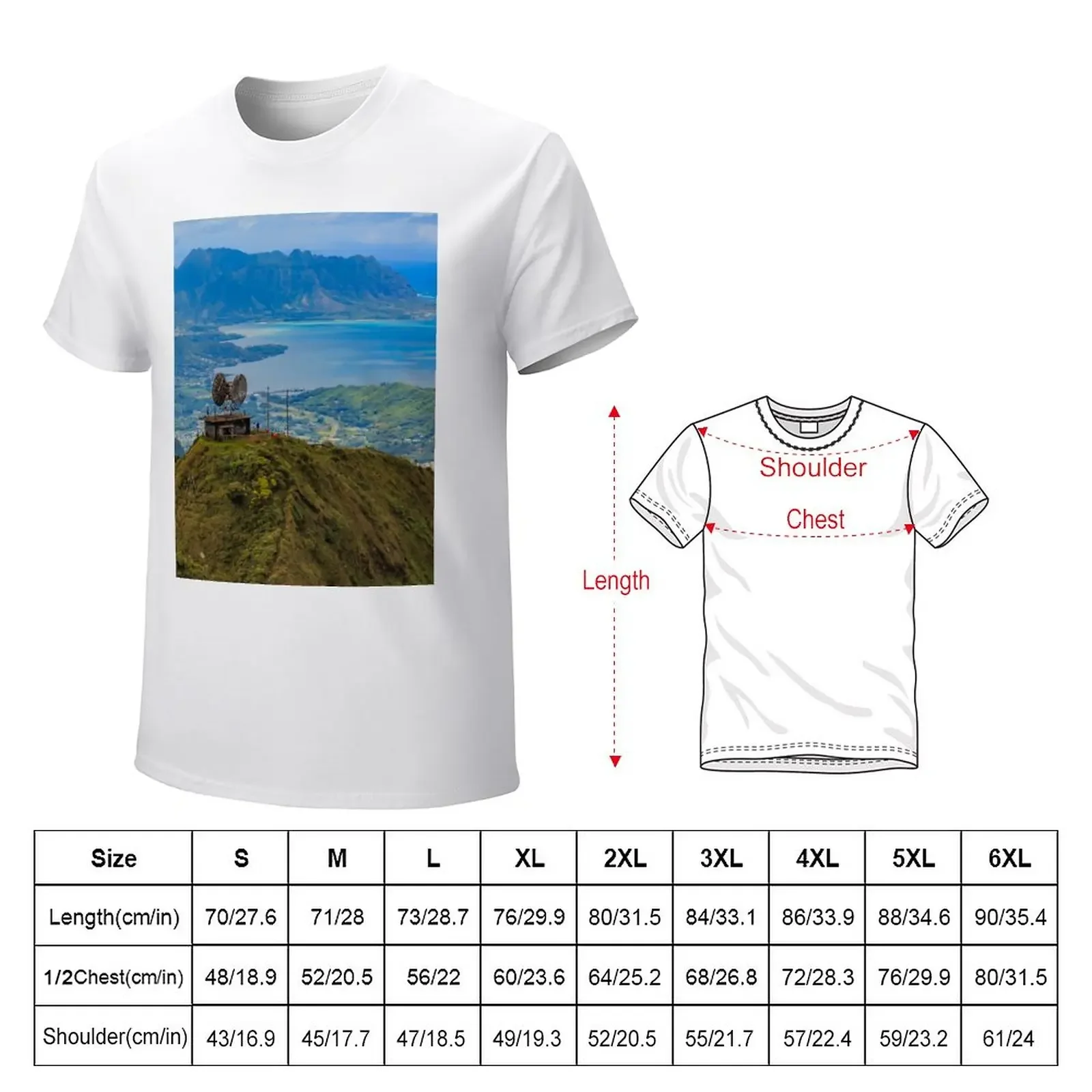 Aerial view of Haiku Stairs, in Honolulu Hawaii T-Shirt heavyweights cute clothes Blouse sublime mens cotton t shirts