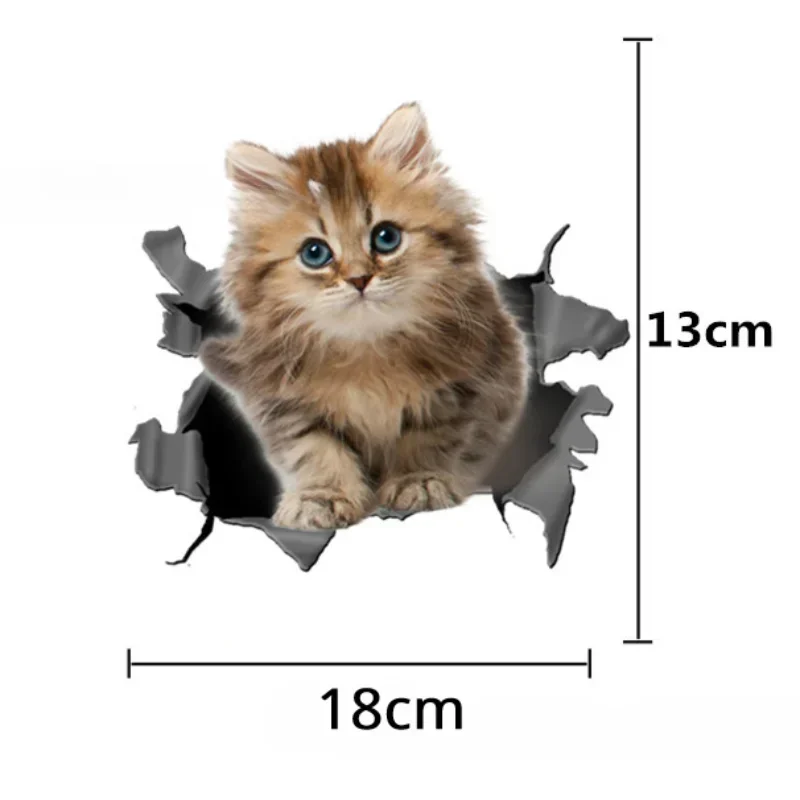 3D Simulation of Cute Cats Peeking Peering Creative Funny Vinyl Decal Sticker Waterproof Car Decoration Accessories 18cm*13cm