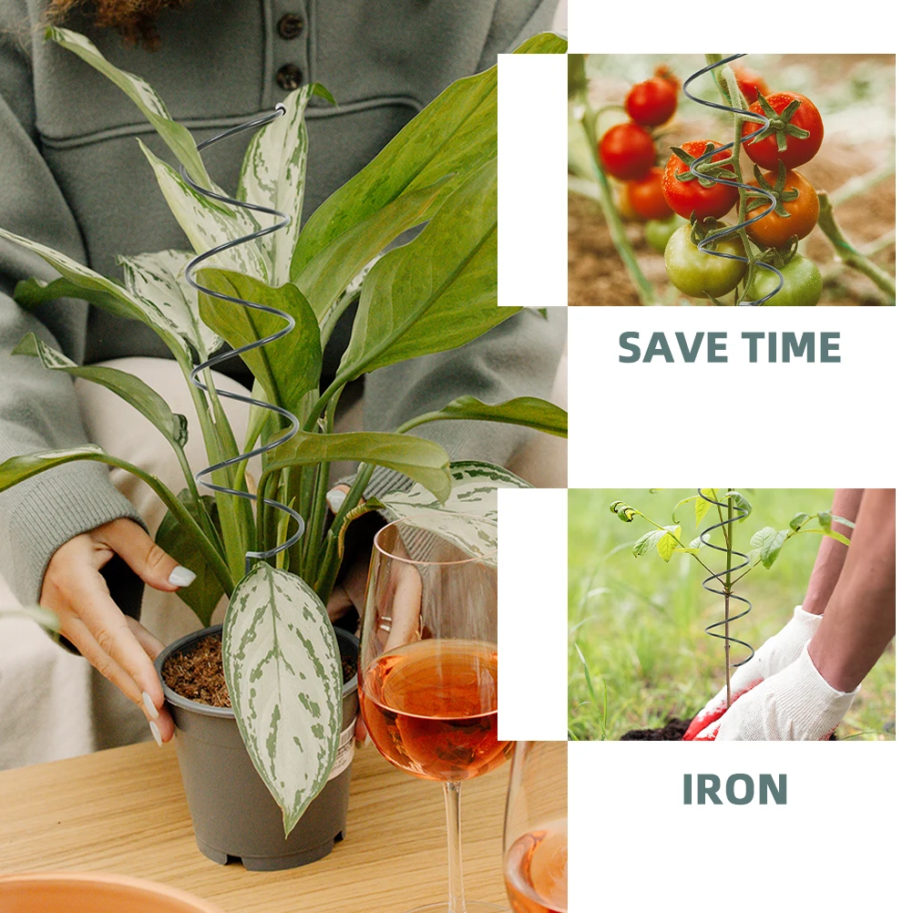 

5pcs Spiral Plant Support Stakes Durable Iron Garden Trellis for Flowers Vegetables Tomato Climbing Plants Stems