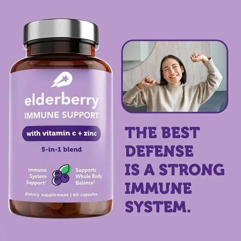 كبسولات البلسان الطبيعية مع الزنك فيتامين C والثوم إشنسا - الجهاز المناعي ومكمل دعم الصحة الشاملة