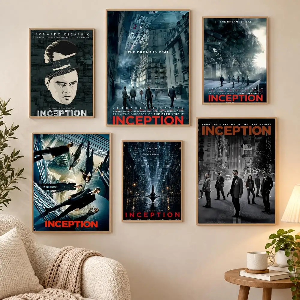 Inception Classic Science Fiction Film Poster Waterproof HD Modern Peel And Stick Wall Decor Living Room Dorm Garage