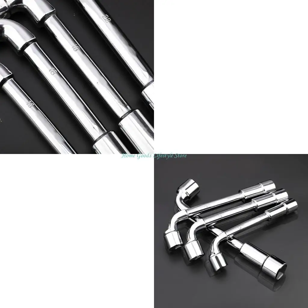 E74E L Shaped Angled Socket Wrench Steel Double Ended Elbow Tube Socket Spanner for Mechanic Repair Tool 6/8/10/12mm