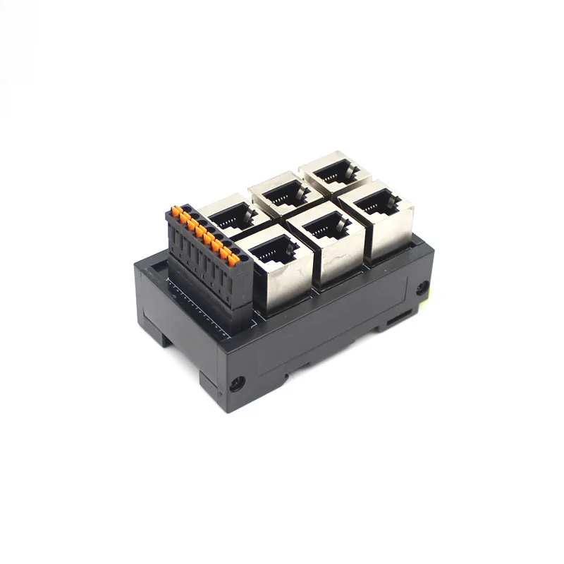 RJ45 Network Port Terminal Block Cable to 8pin 6 hole Hub Switch Serial Signal Converter RS232 RS485 RS422