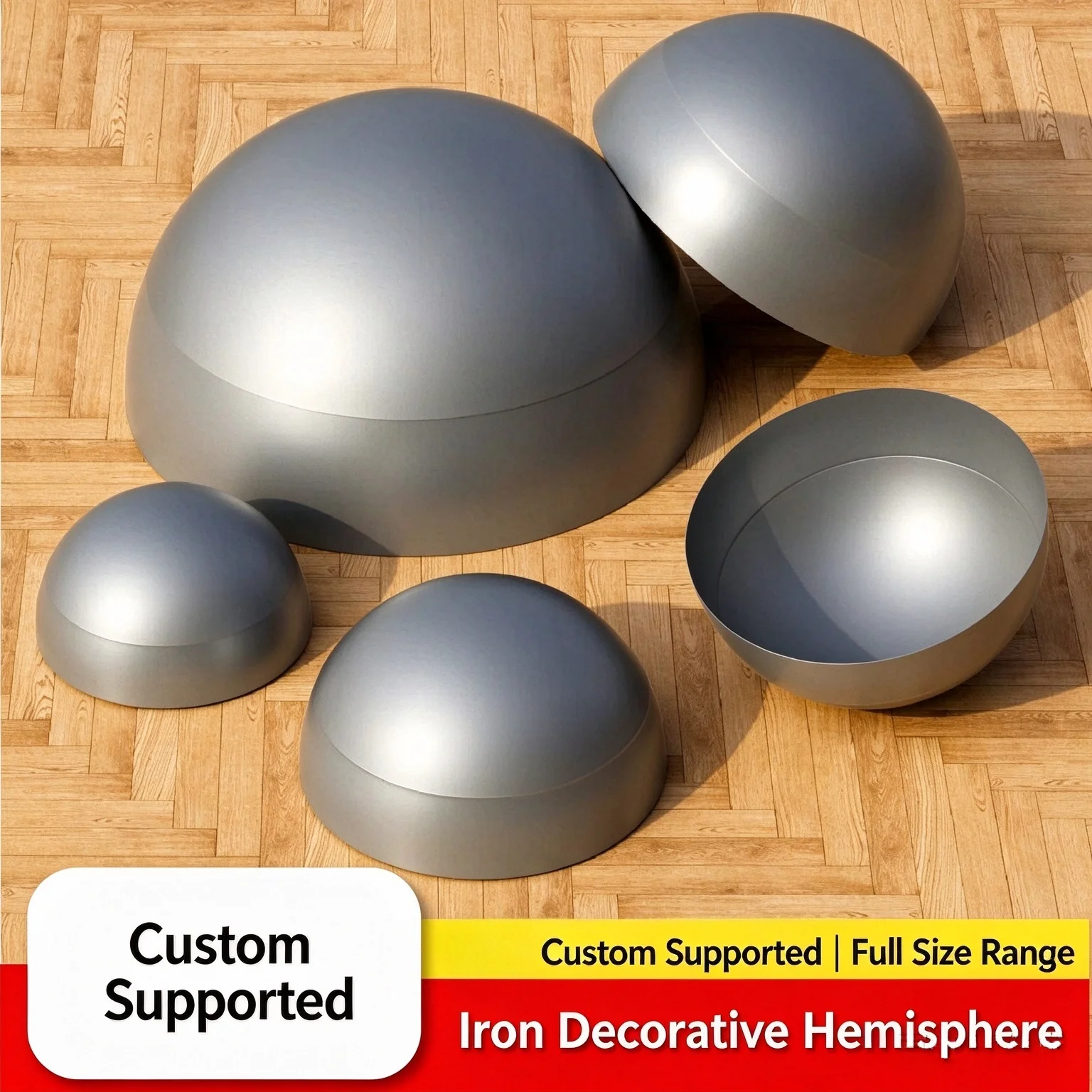 Iron Hollow Hemisphere, 1.0mm Thickness, Dia 17-350mm, Metal Half Sphere for Architectural & Decorative Ornament