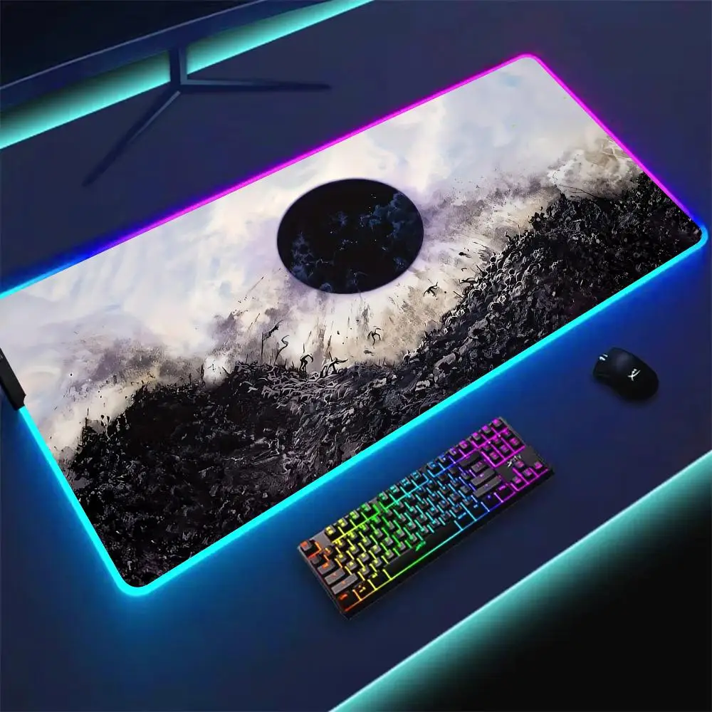 

RGB Mouse pad Mysterious Black Hole gaming mat rubber anti-slip Desk Mat LED glow Gaming keypad mousepad gamer pc accessories