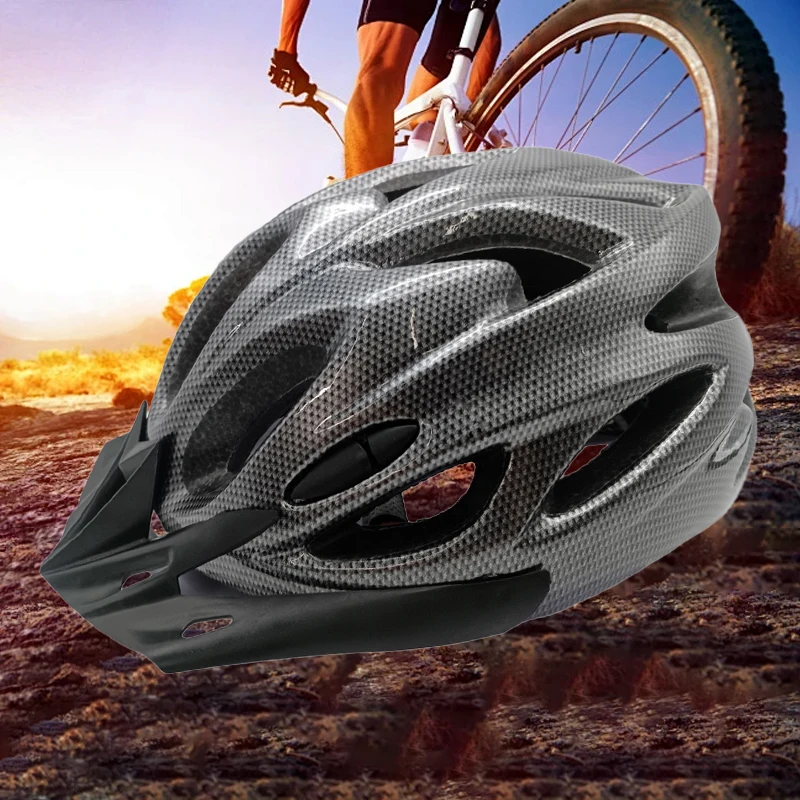 Bicycle Helmet Comfortable Padding Lightweight Hollow Men'sWomen's Mountain Bike Helmet Adjustable Riding Safety Head Protection