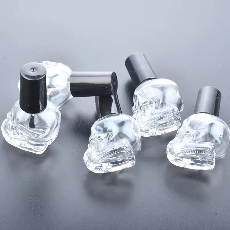 20 peças 10ml transparente vazio esmalte de vidro garrafa recarregável com escova pequenas recipientes cosméticos de maquiagem para viagem