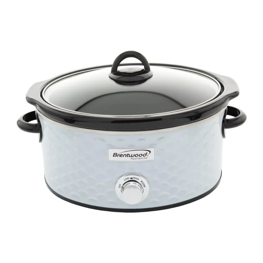 Brentwood Sint-Jakobsschelppatroon 4.5 Kwart Slowcooker In Wit