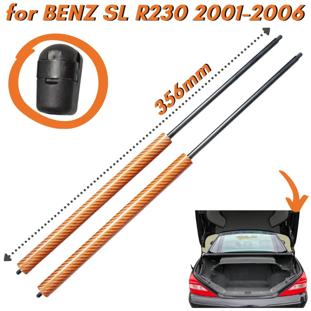 9 Colors Carbon Fiber Rear Tailgate Gas Struts Springs Dampers for Mercedes-Benz SL R230 Convertible 2001-2006 Lift Supports