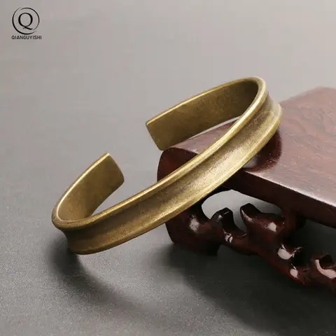 Mässing Kungliga Armringar Dam Manschettarmband Glansigt Ren Koppar Antika Kvinnor Armband Smycken Flickvän Alla hjärtans dag Gåva 6 best sales mässingsarmband - №3