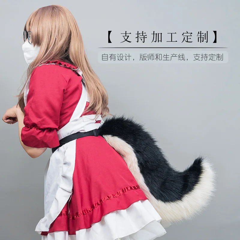 Moon Wolf Tail JK Girl accesorios de Cosplay para mujer, piel sintética, cola de Lobo, Lolita peluda, colas de animales, juego de rol para fiesta de Halloween