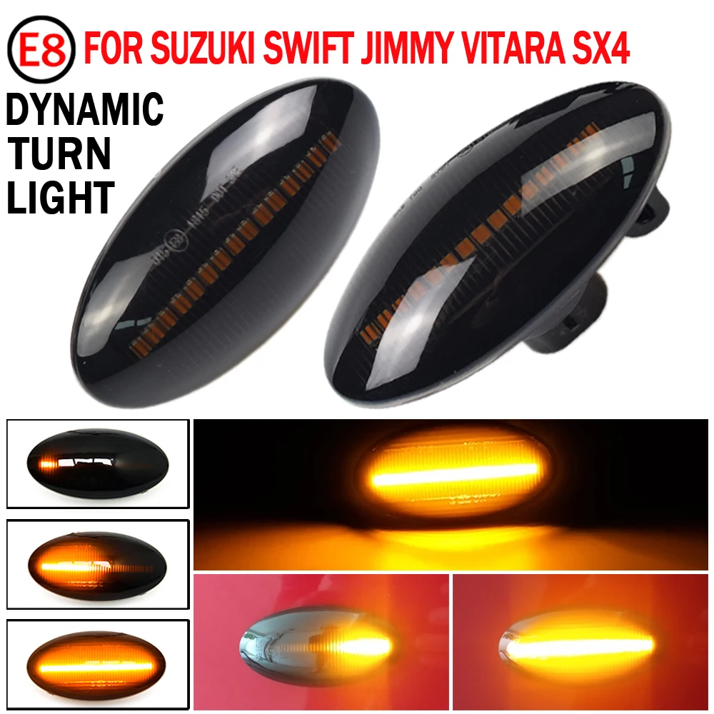 

2pcs For Suzuki Swift Jimmy Vitara SX4 Alto Led Dynamic Side Marker Turn Signal Light Sequential Blinker Light Amber Indicator